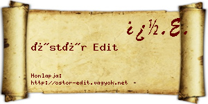 Östör Edit névjegykártya